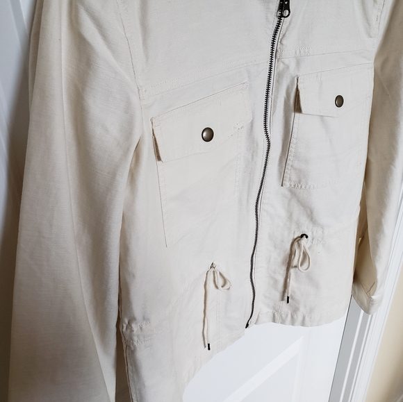 NWT J.Crew Factory Beige Cotton Field Jacket - Picture 7 of 10